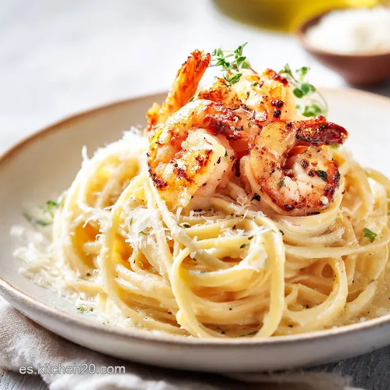 Pasta Cremosa de Camarones al Ajo: Salsa Sedosa