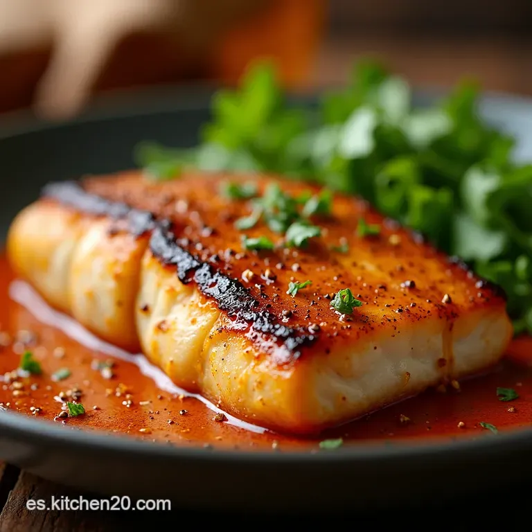 Pescado Ennegrecido Al Estilo Louisiana Con Arroz Cremoso De Coliflor presentation