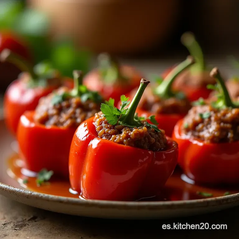 Pimientos Del Piquillo Rellenos De Carne Un Cl&aacute;sico Espa&ntilde;ol Que Abraza El Alma presentation