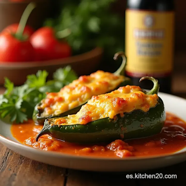 Poblanos Rellenos Cremosos presentation