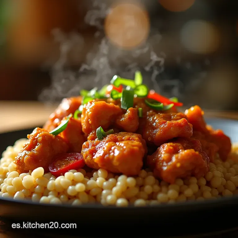 Pollo Hunan Fuego Lento Crujiente Glaseado Y Picante a Tu Gusto presentation