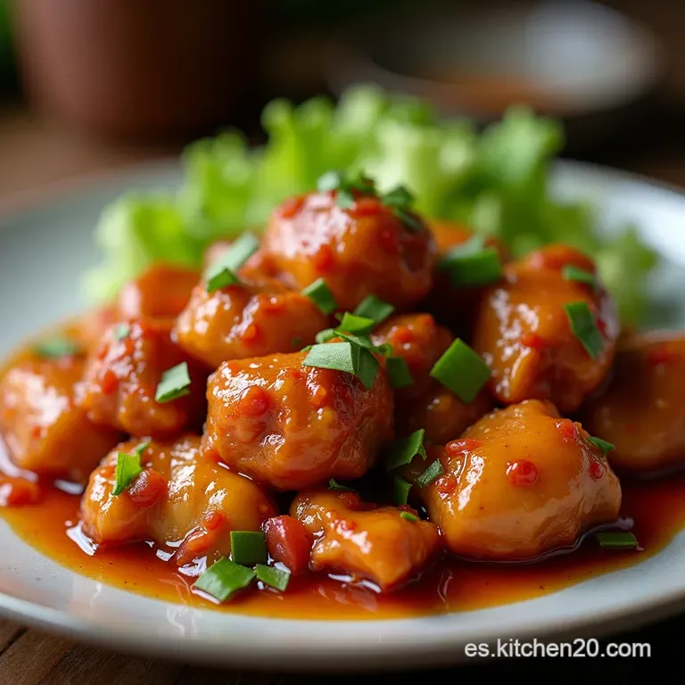 Pollo Hunan Fuego Lento Crujiente Glaseado y Picante a Tu Gusto