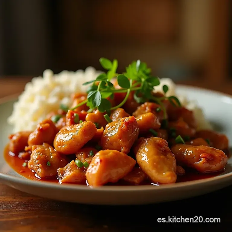 Pollo Hunan Cl&aacute;sico Salteado Explosivo Dulce Y Ligeramente Ahumado presentation