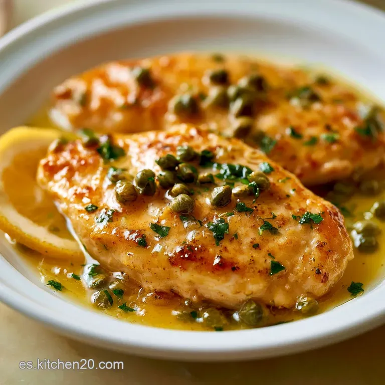 Pechugas de pollo jugosas sobre una salsa cremosa y brillante, adornadas con hojas verdes frescas en plato blanco.