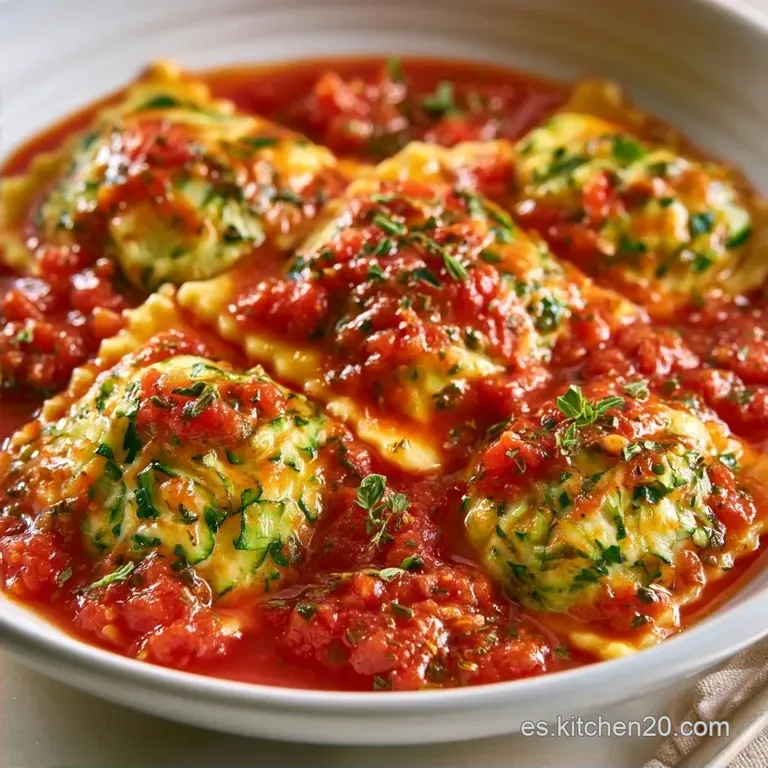 Raviolis Calabac&iacute;n At&uacute;n con Tomate