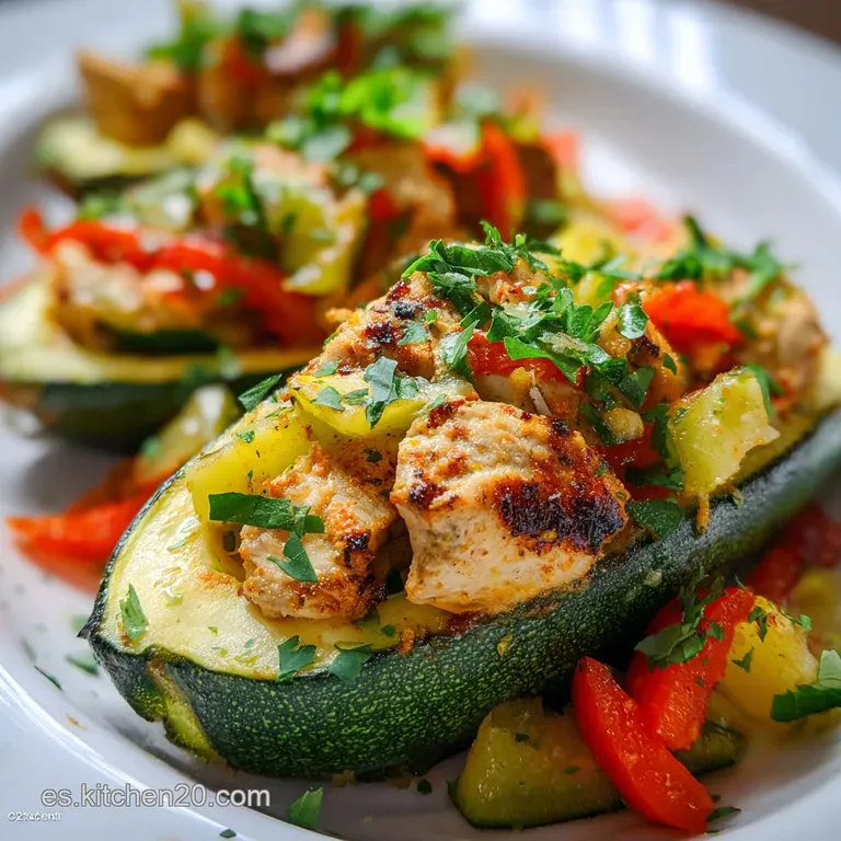 Receta de Calabac&iacute;n Relleno de Pollo y Queso
