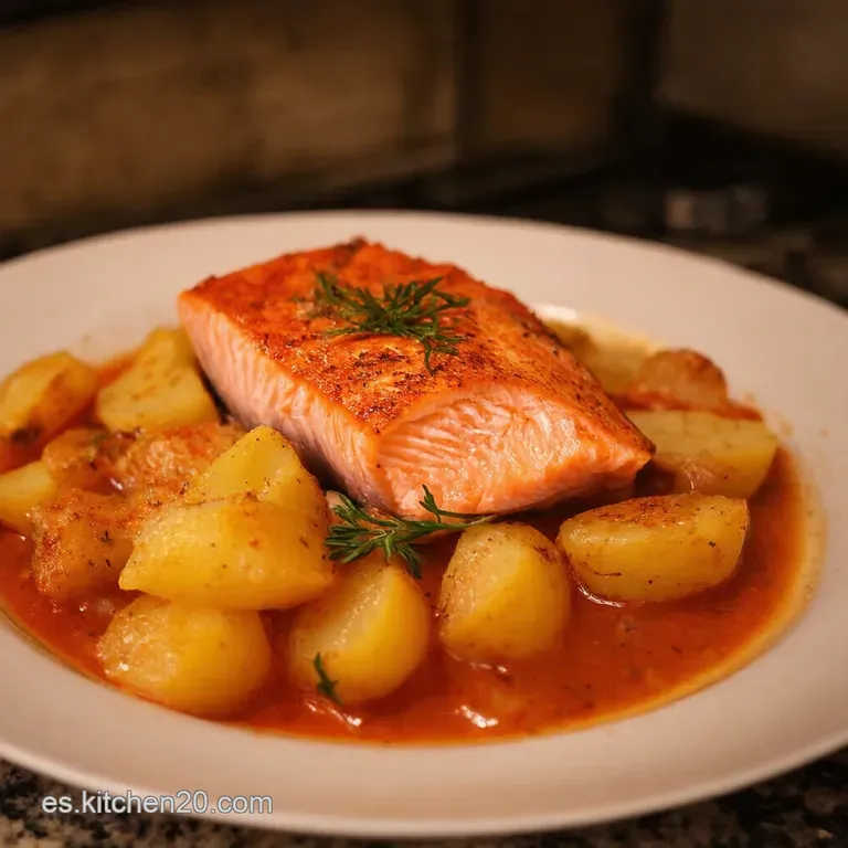 Salm&oacute;n Al Horno Con Patatas: &iexcl;Cena Lista En Un Plis Plas! presentation