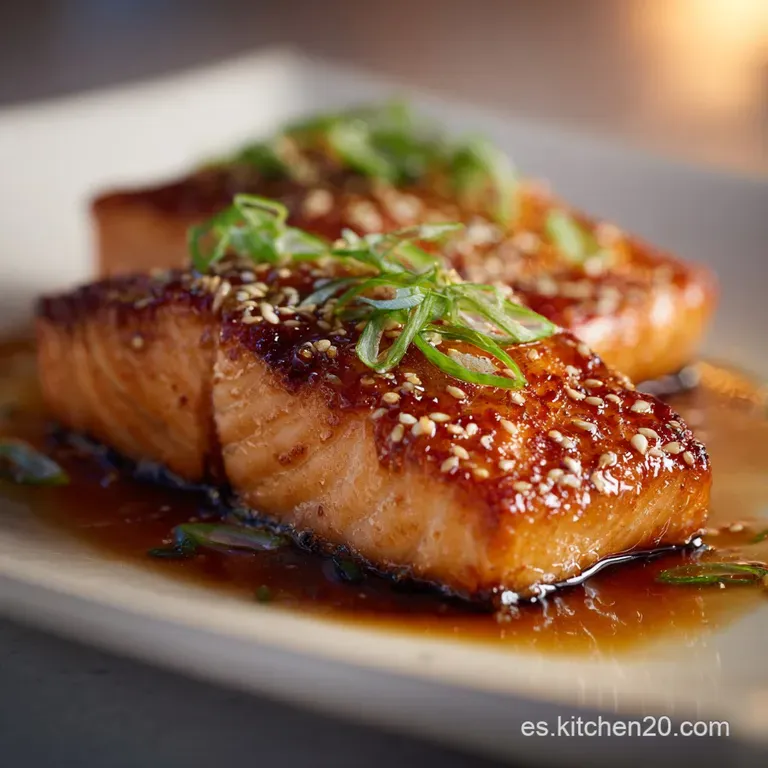 Salm&oacute;n Teriyaki: Receta Con Glaseado Perfecto Y Salsa Casera presentation