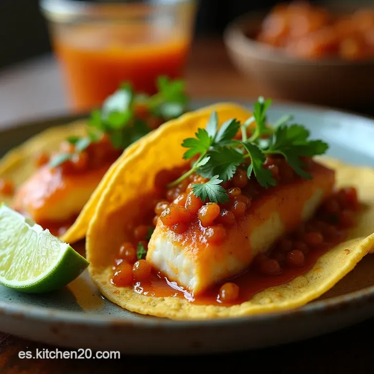 Salsa Besito De Sirena Crema De Chipotle Y Lima Para Tacos De Pescado presentation