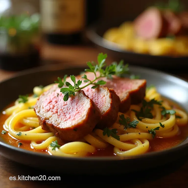 Solomillo En Costra De Hierbas Con Reducci&oacute;n De Oporto presentation