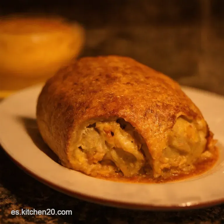 Solomillo Relleno a La Roncalesa Con Salsa De Setas presentation
