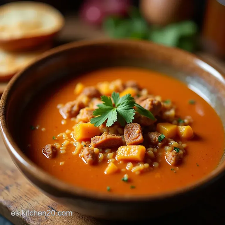 Sopa De Res Con Papa a La Mexicana presentation