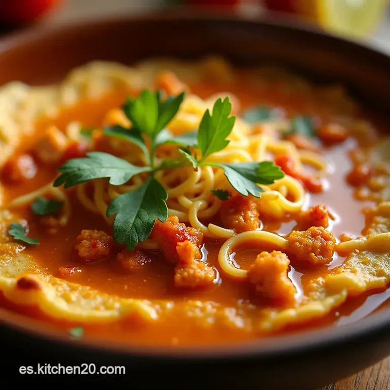 Sopa De Tortilla Picosita Con Pollo presentation