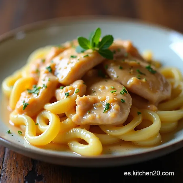 Strogonoff de Pollo De Fiesta El Cl&aacute;sico Cremoso que Nunca Falla