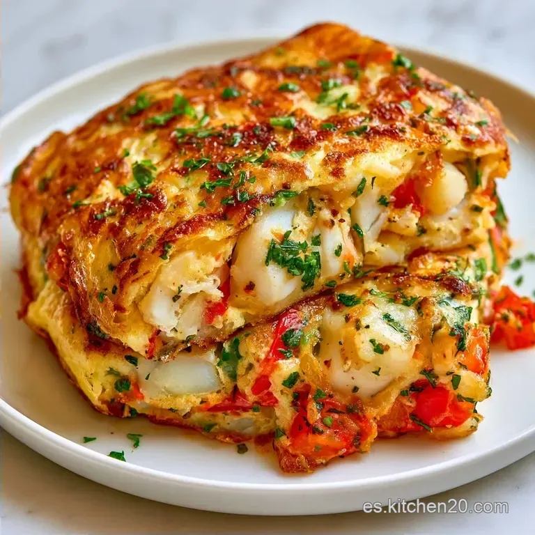 Tortilla de Bacalao y Pimientos Jugosa