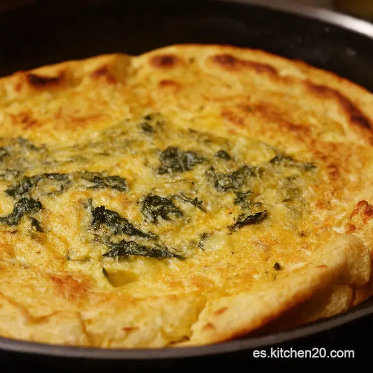 Tortilla De Espinacas Con Cebolla Caramelizada presentation