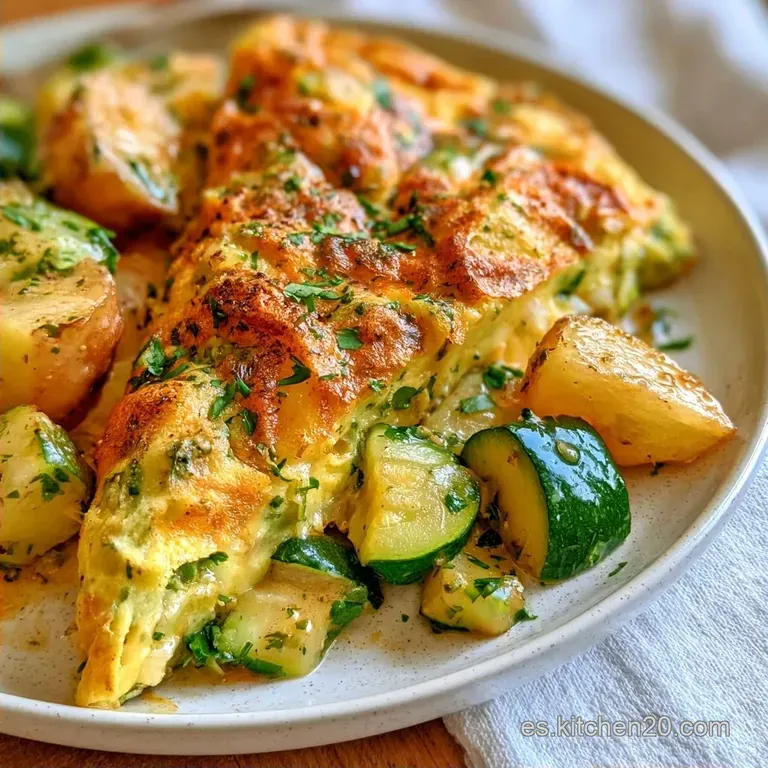Tortilla de Patata Calabacín y Cebolla Jugosa