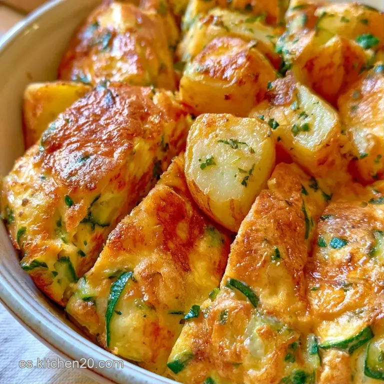 Porción triangular de tortilla cremosa con centro jugoso, servida en plato cerámico con un toque de perejil fresco.