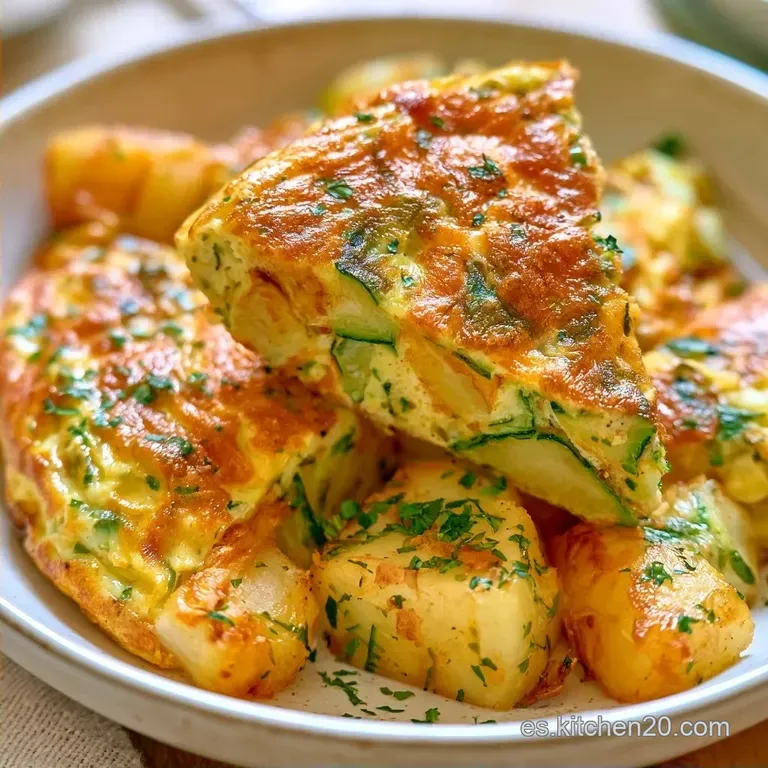 Tortilla Patata Calabacín con Cebolla