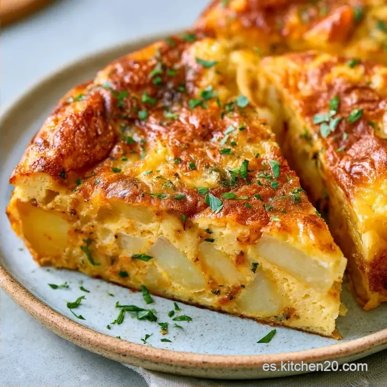 Jugosa Tortilla de Patatas con Cebolla
