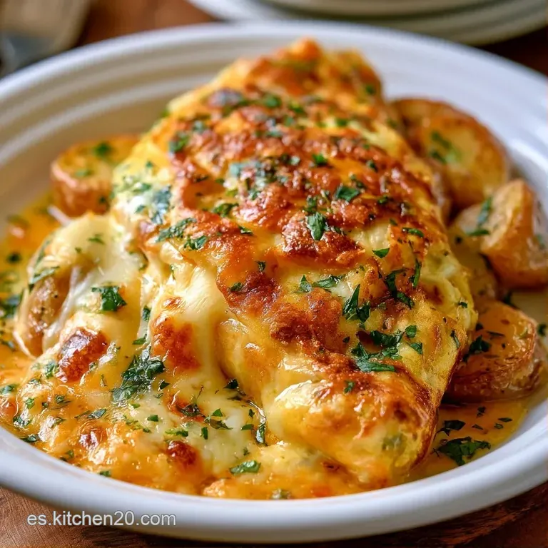 Porción triangular de tortilla dorada con queso fundido estirándose, acompañada de tomates cherry rojos y frescos.