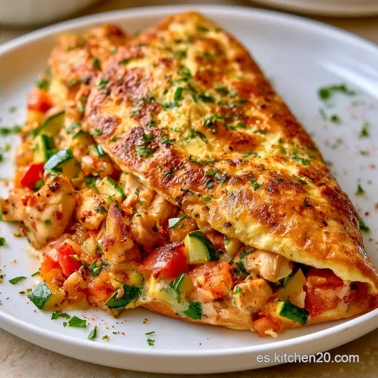 Tortilla de Pollo Verduras en 30 Minutos